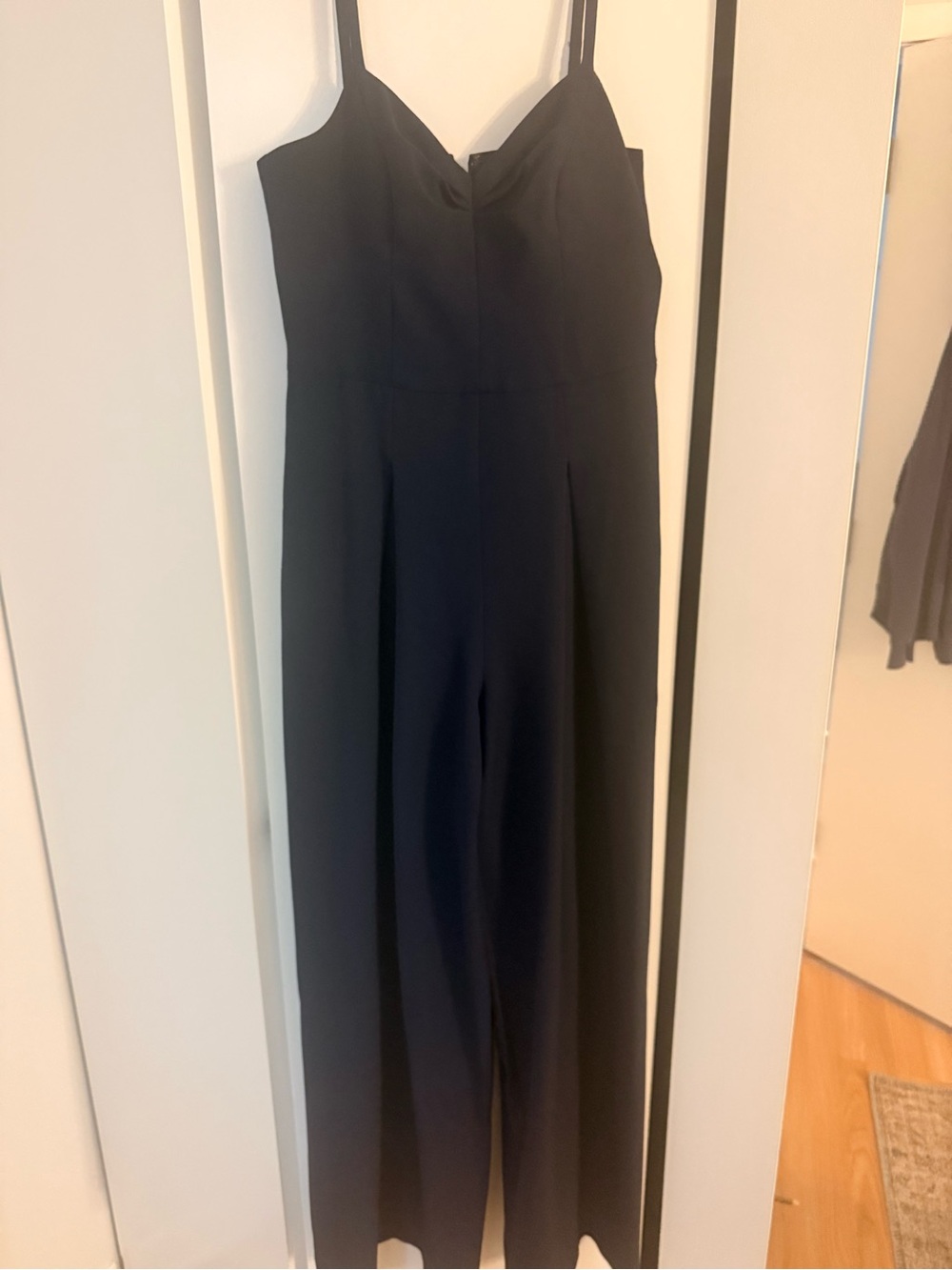 Eliza J Navy Spaghetti-Strap Wide-Leg Jumpsuit